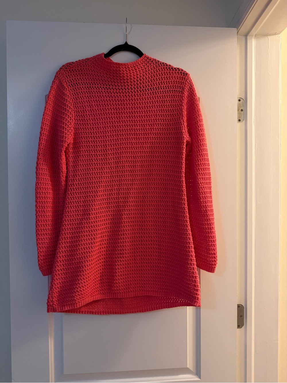 Free People Beach Coral Pink Crewneck Knit long Sweater/dress with open back